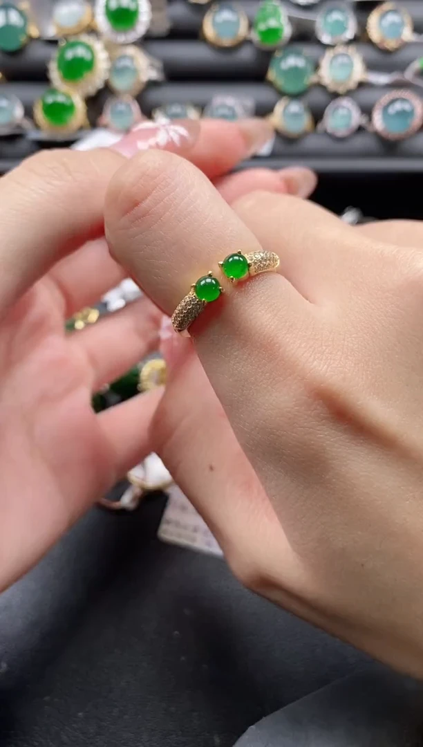 【闪购商品】翡翠戒指银S925镶嵌1111-2