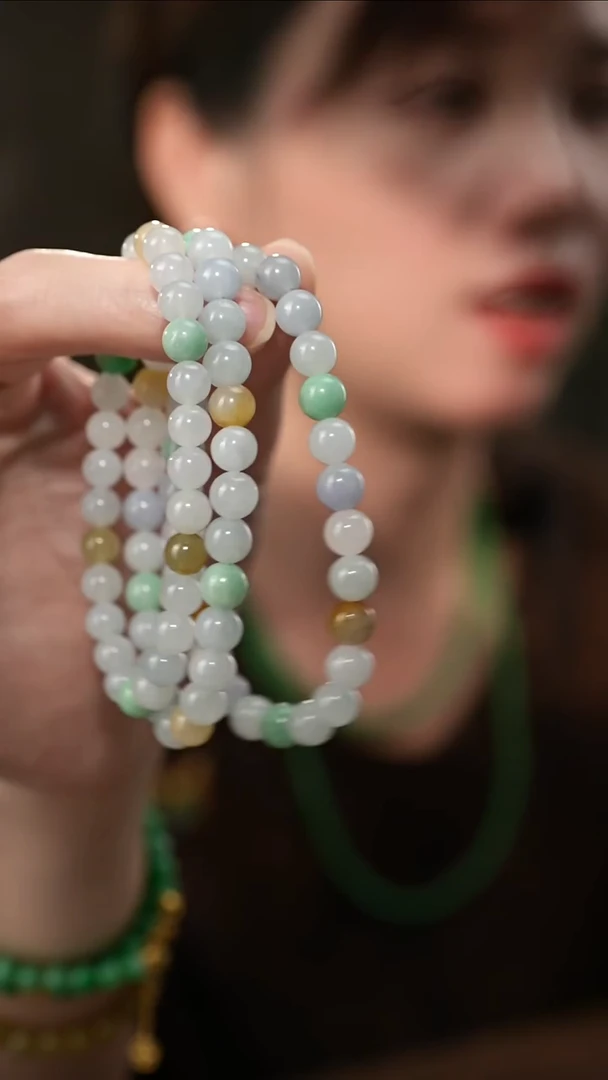 未镶嵌手串翡翠糯冰多宝翡翠手串 多样性发一