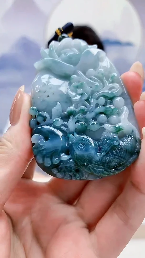 未镶嵌定制翡翠5060MM-毛货挂件30