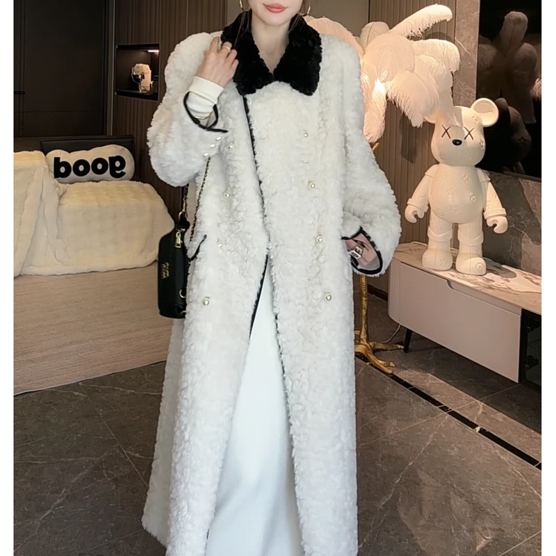 海棠朵朵 | 冬季小香风气质大衣女仿羊羔毛外套8896