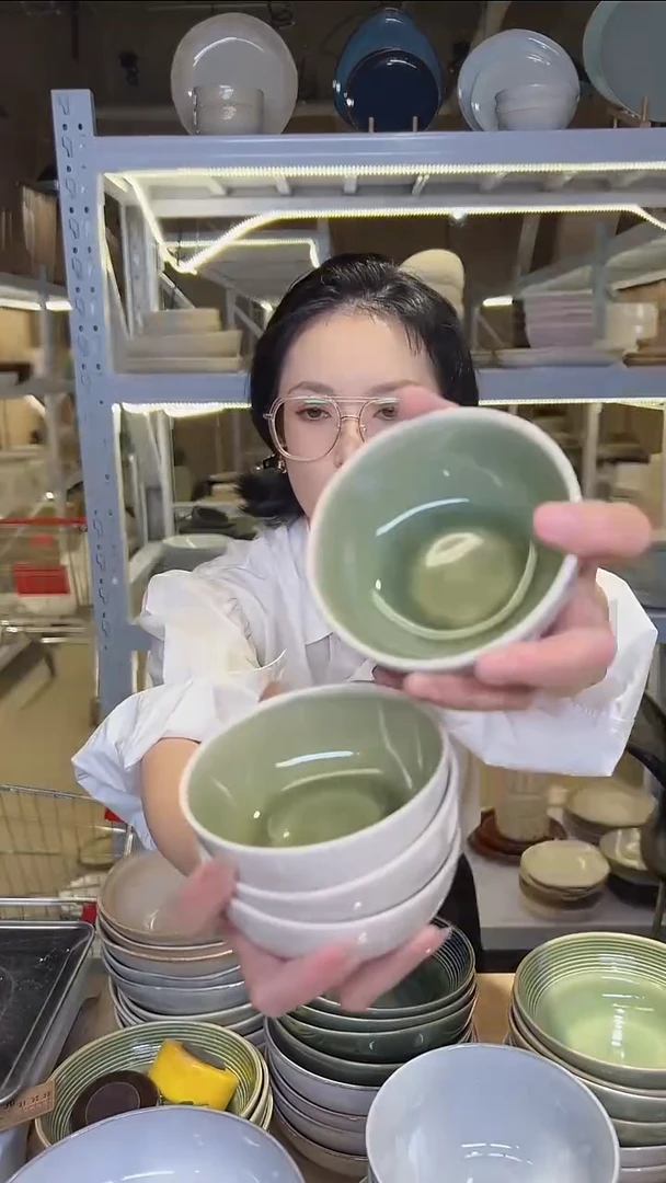 瓷152外贸尾货高温釉下彩陶瓷餐具默认微瑕