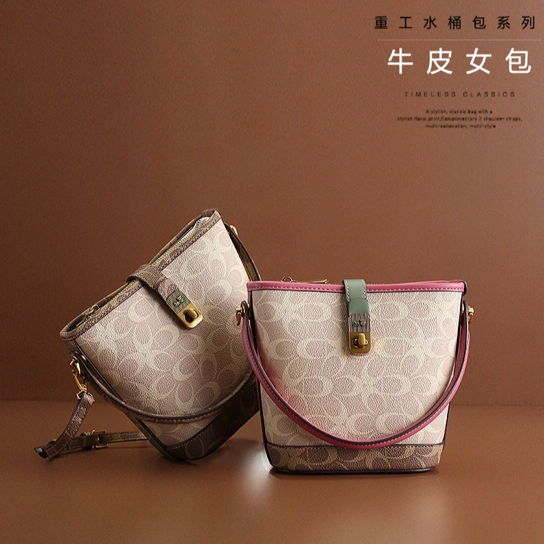 香港品牌斜跨小众单根水桶包斜挎包经典纯色欧美时尚休闲单肩包包