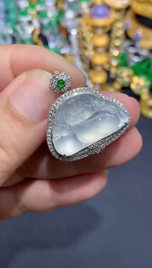 翡翠18K金镶嵌颈饰553-春日珠宝