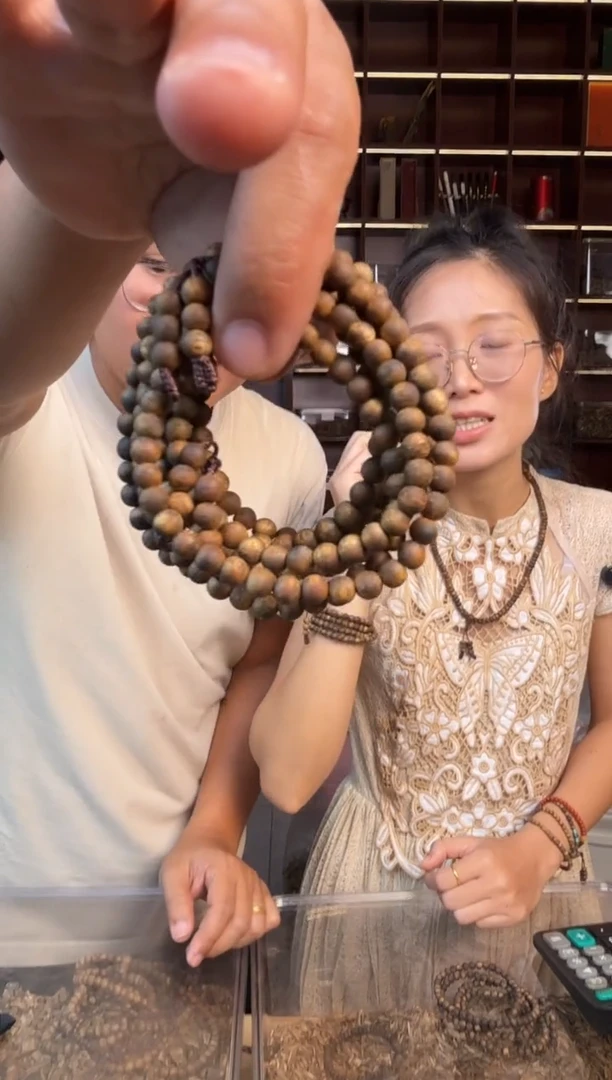 沉香手串06千里香圆珠多圈棋楠手串多样性发一