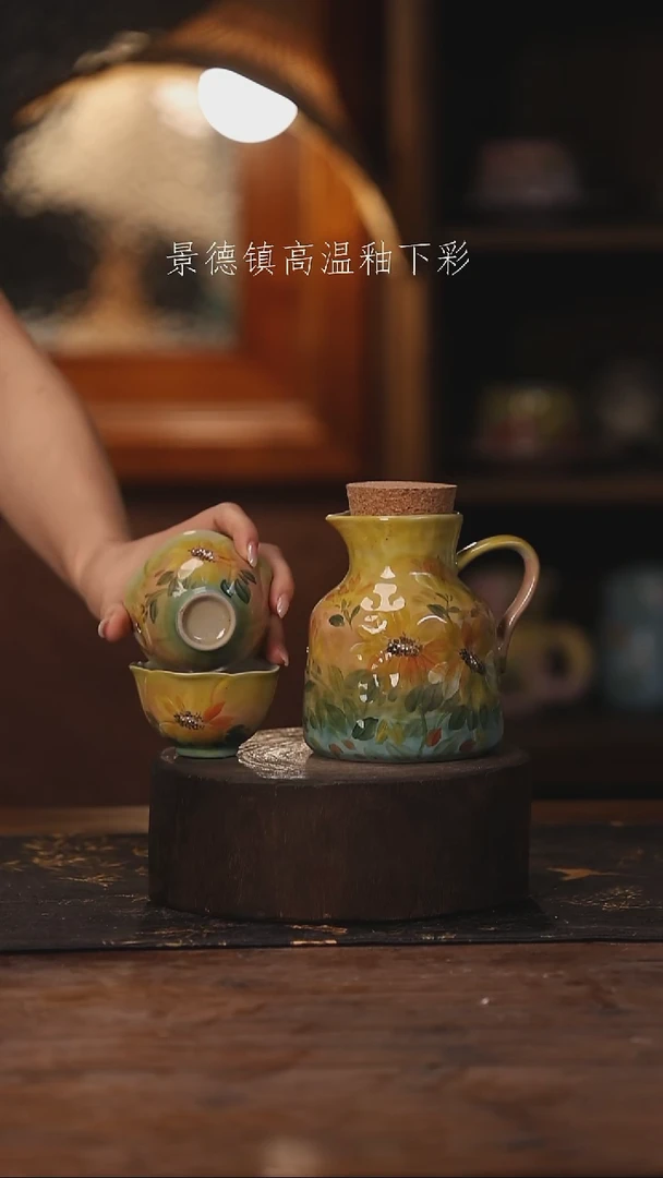 陶瓷景德镇高温釉下手绘陶瓷226