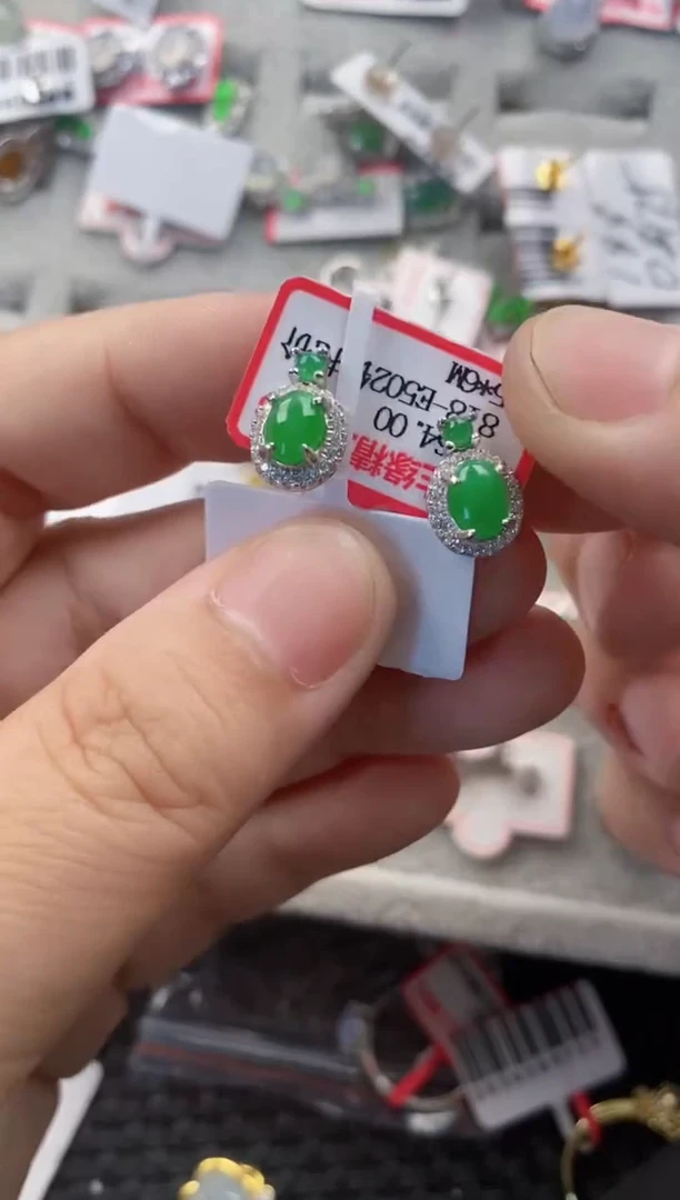 银S925镶嵌戒指翡翠333   7