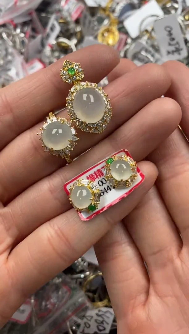 银S925镶嵌戒指翡翠222   6