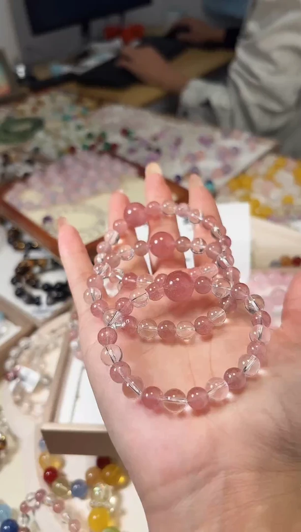 未镶嵌手串水晶草莓晶DIY卡8