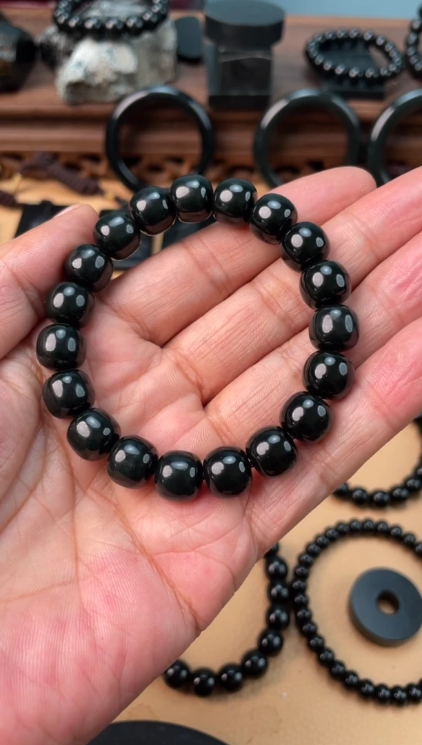 未镶嵌手链和田玉金**提新疆和田玉老矿塔青10*11老型微瑕