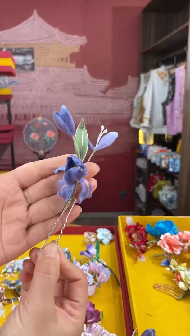 【闪购商品】刺绣非遗绒花（发饰）