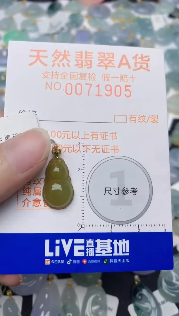 翡翠18K金镶嵌颈饰天然A货翡翠
