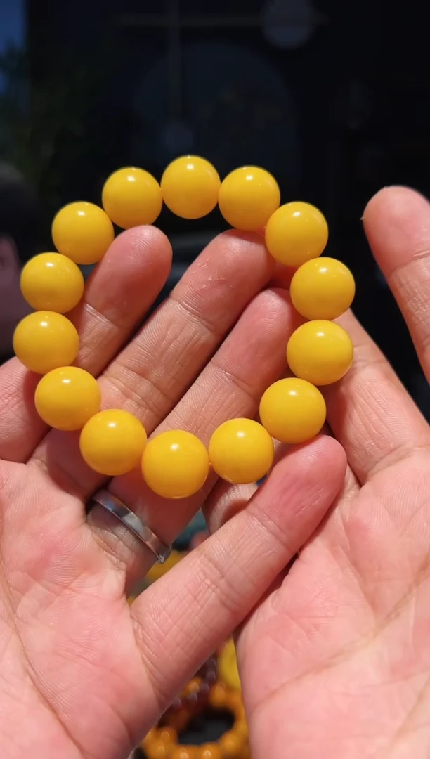 未镶嵌蜜蜡手链14+单圈