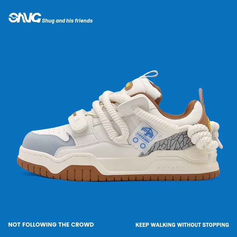 SHUG美式风面包鞋小白鞋百搭厚底增高小众情侣面包鞋男女休闲板鞋