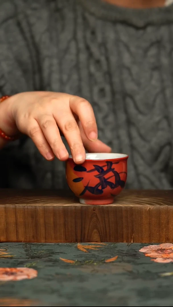 杯釉下彩手工手绘同款陶器
