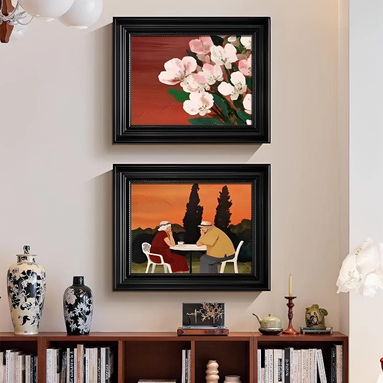 复古高级感抽象挂画客厅沙发背景墙墙上餐厅装饰画网红家居装饰品