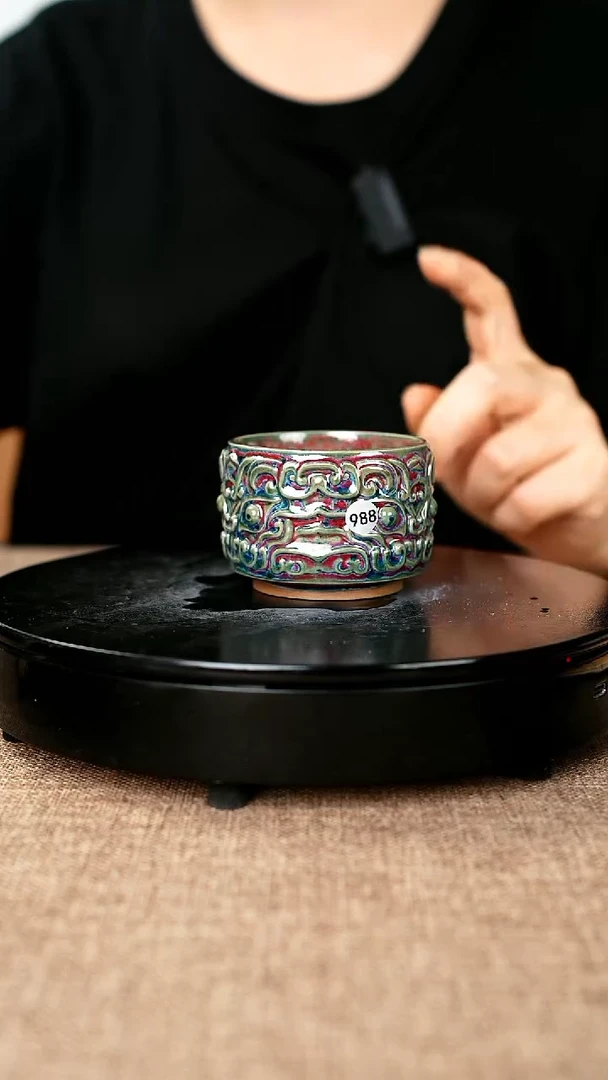 壶988#于大鹏一级品原矿钧瓷兽面杯