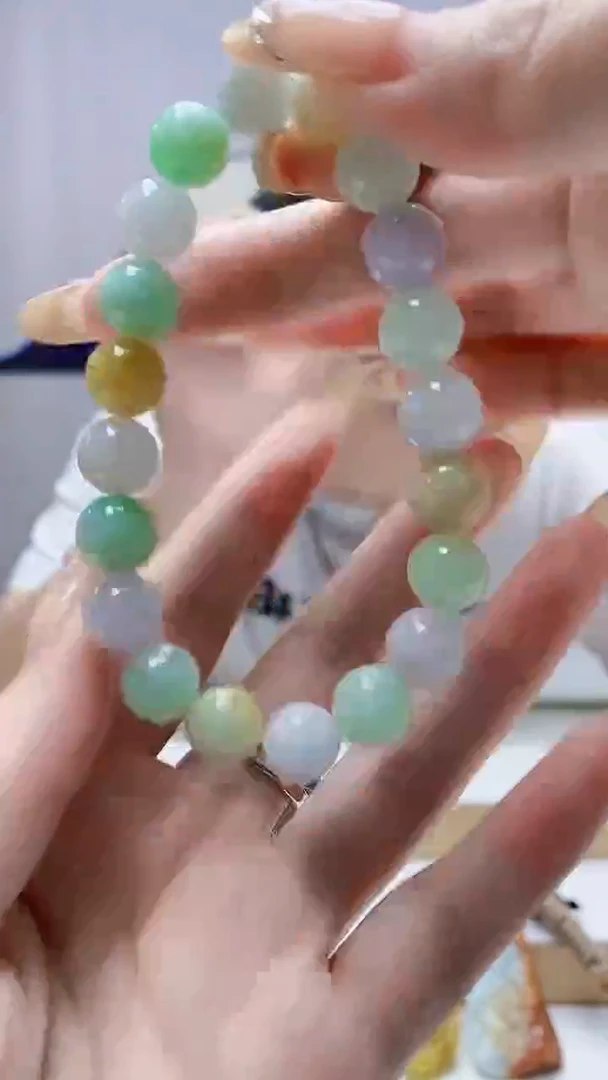 未镶嵌定制翡翠4868DD-毛货手串68