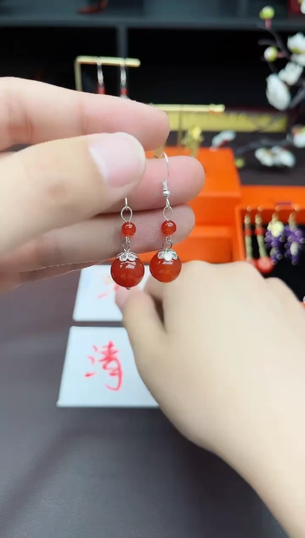 玛瑙/玉髓耳饰未镶嵌409000