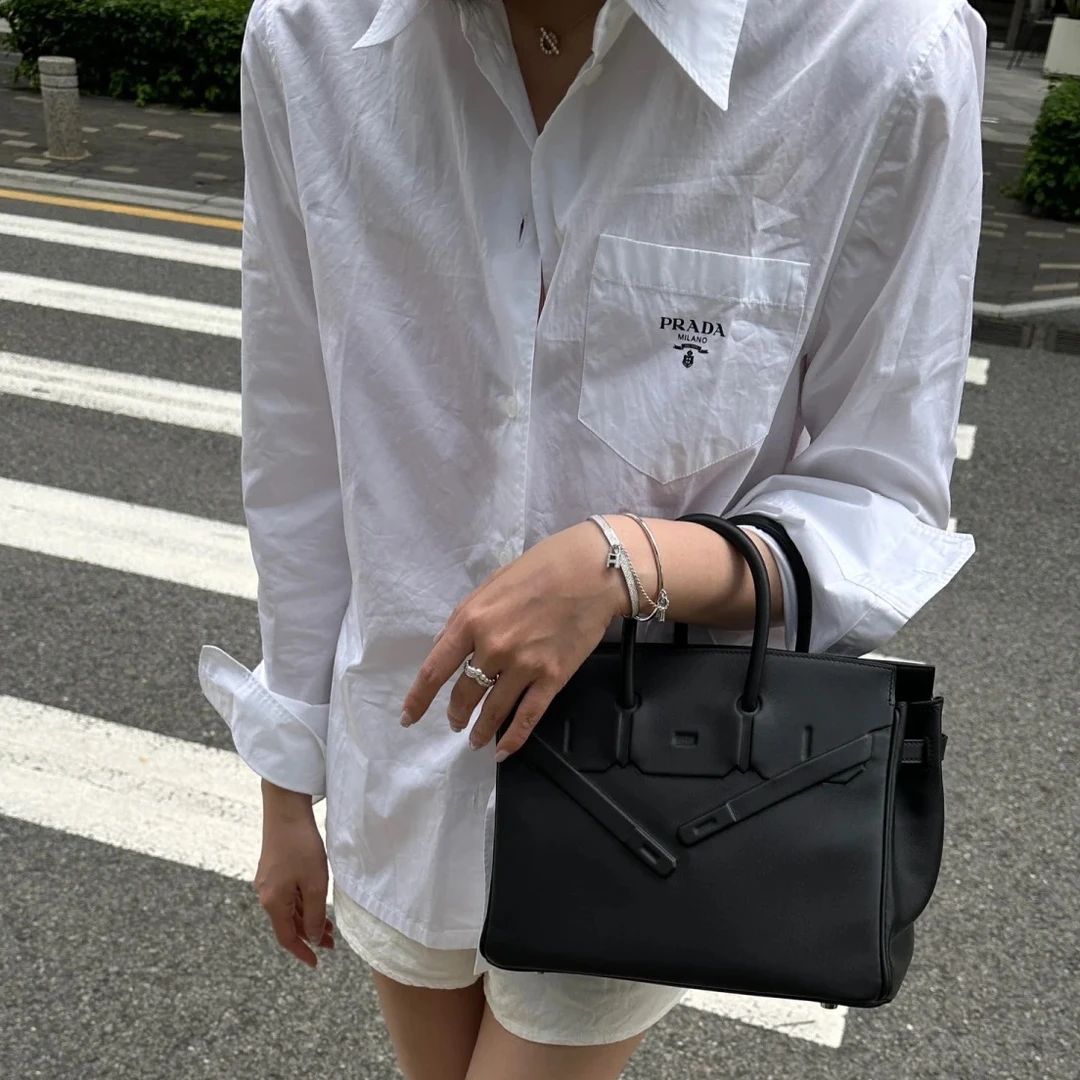 未使用 Prada/普拉达 口袋Logo长袖衬衫