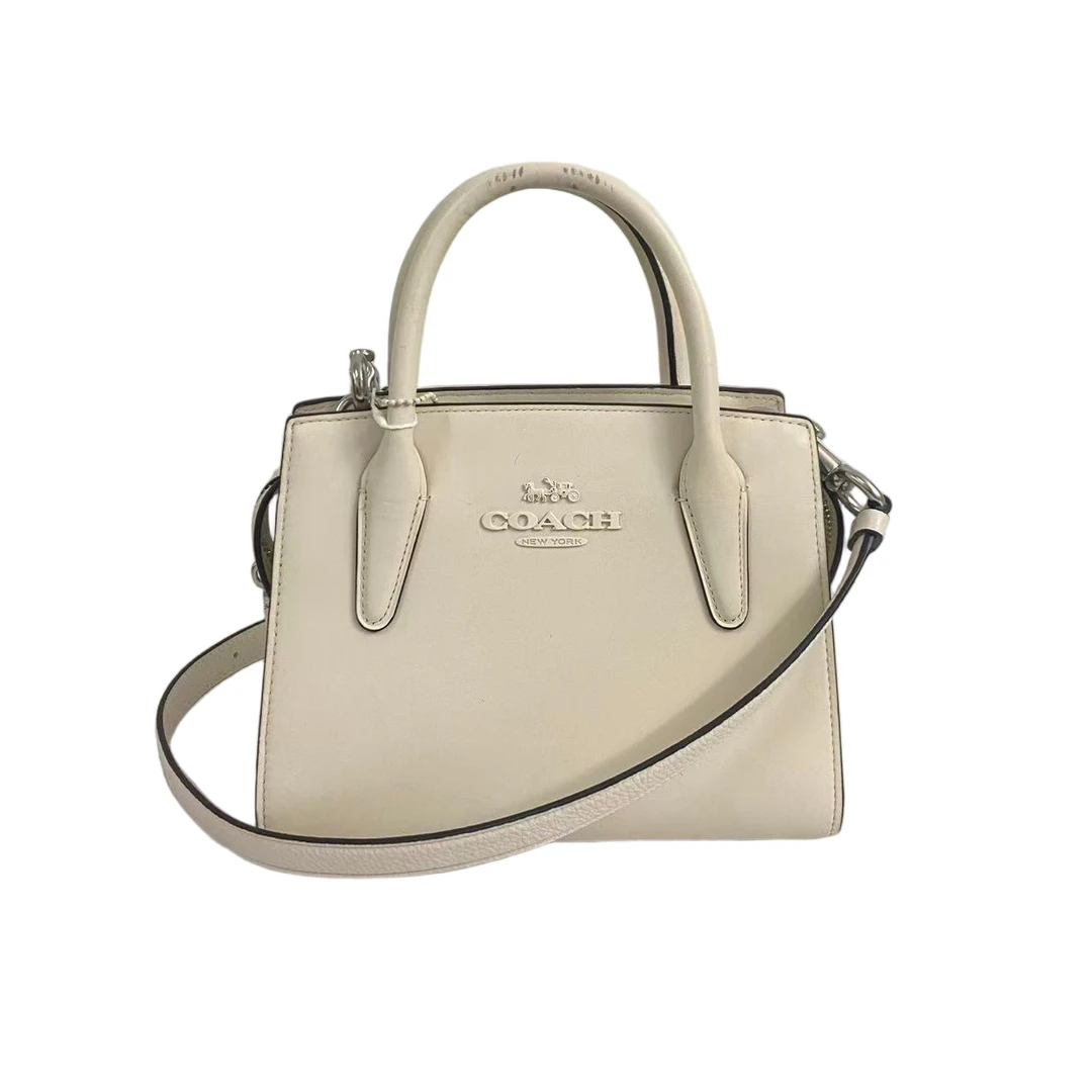 95新 COACH/蔻驰 白色全皮手提斜挎包 SH-31296-A+