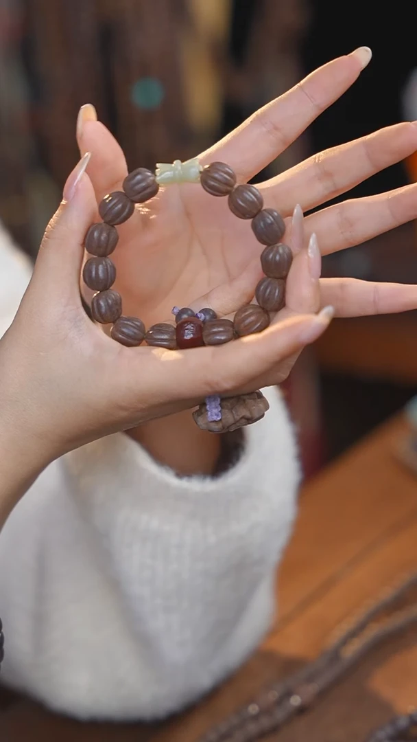 泥塑次第花开1.3左右瓜珠单圈手串