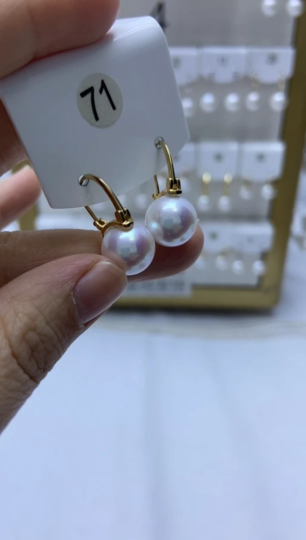 银S925镶嵌耳饰淡水珍珠71
