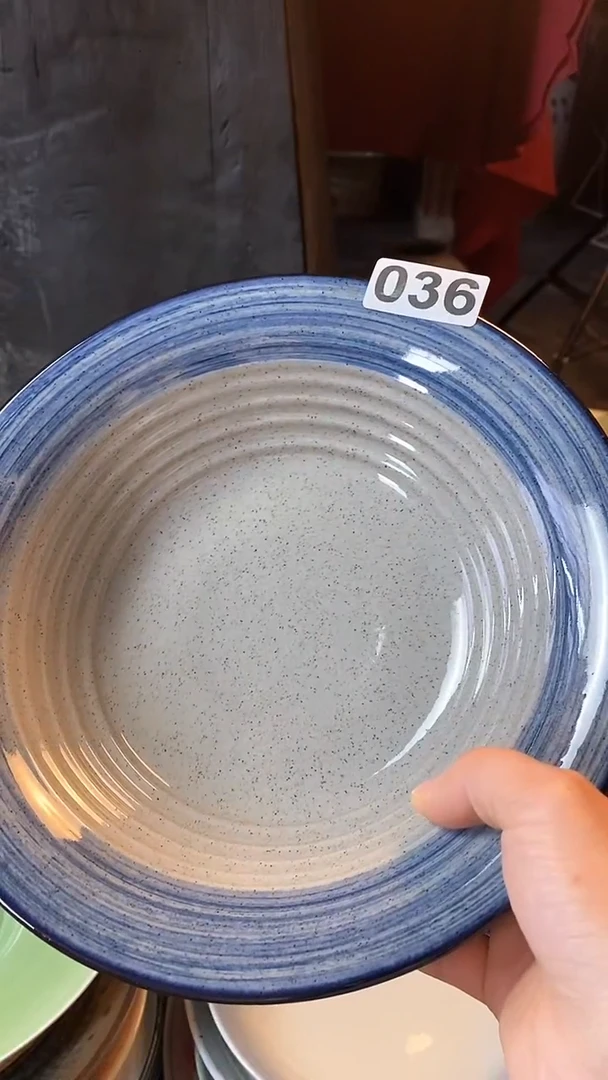 【闪购商品】碗036手绘青云敞口盘