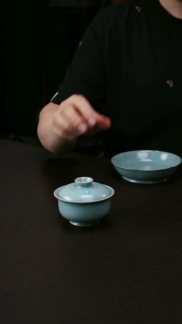 其他汝官窑小苹果盖碗90