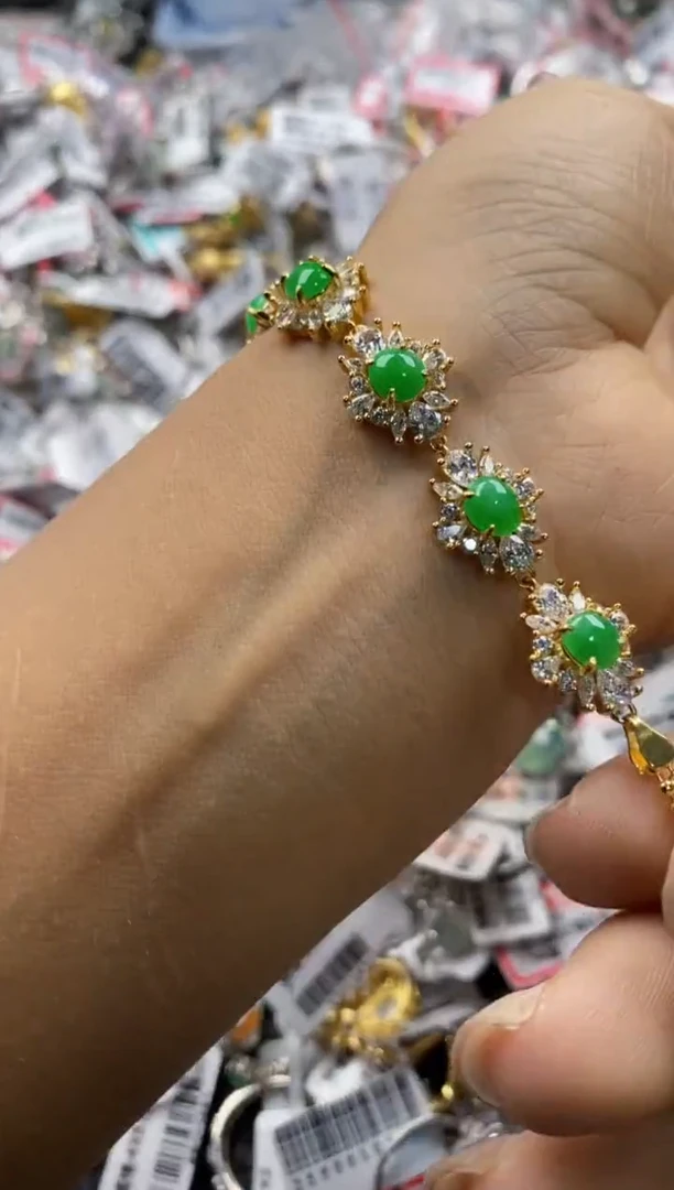 银S925镶嵌戒指翡翠6666   9