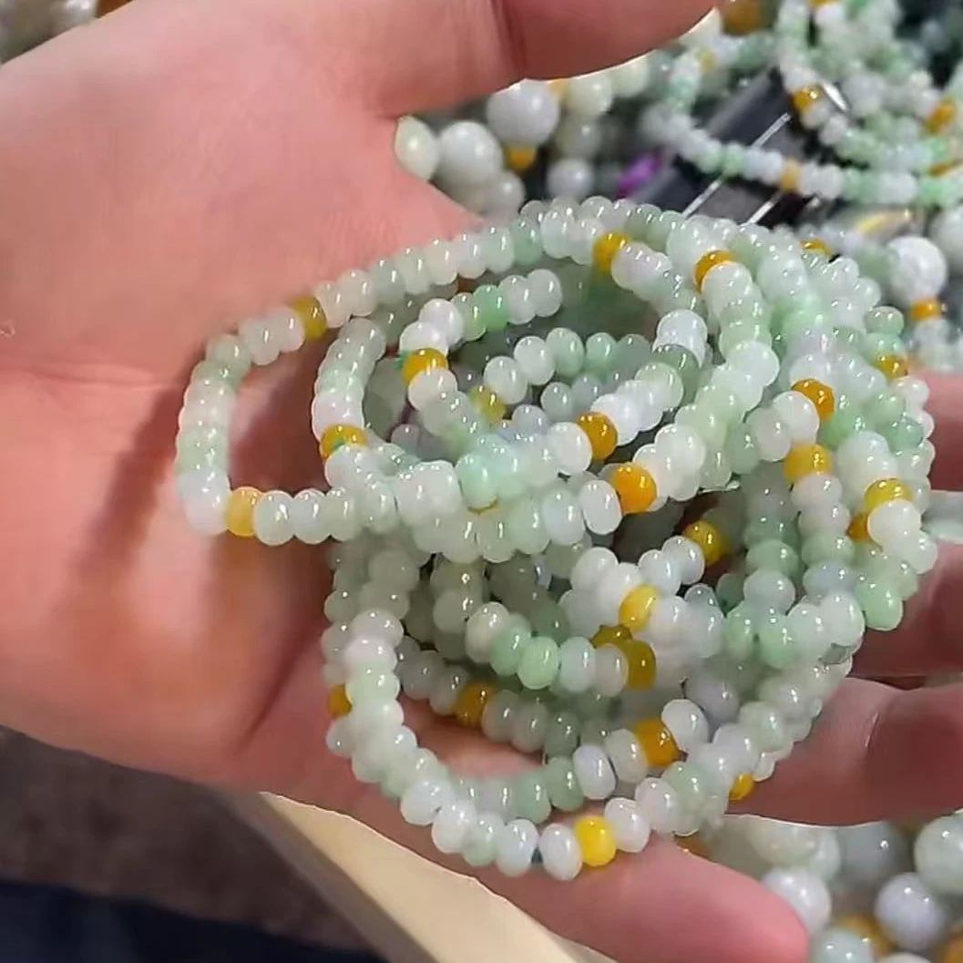 【玉经纶】-47268/Q223-天然A货翡翠手串-多样性发其—