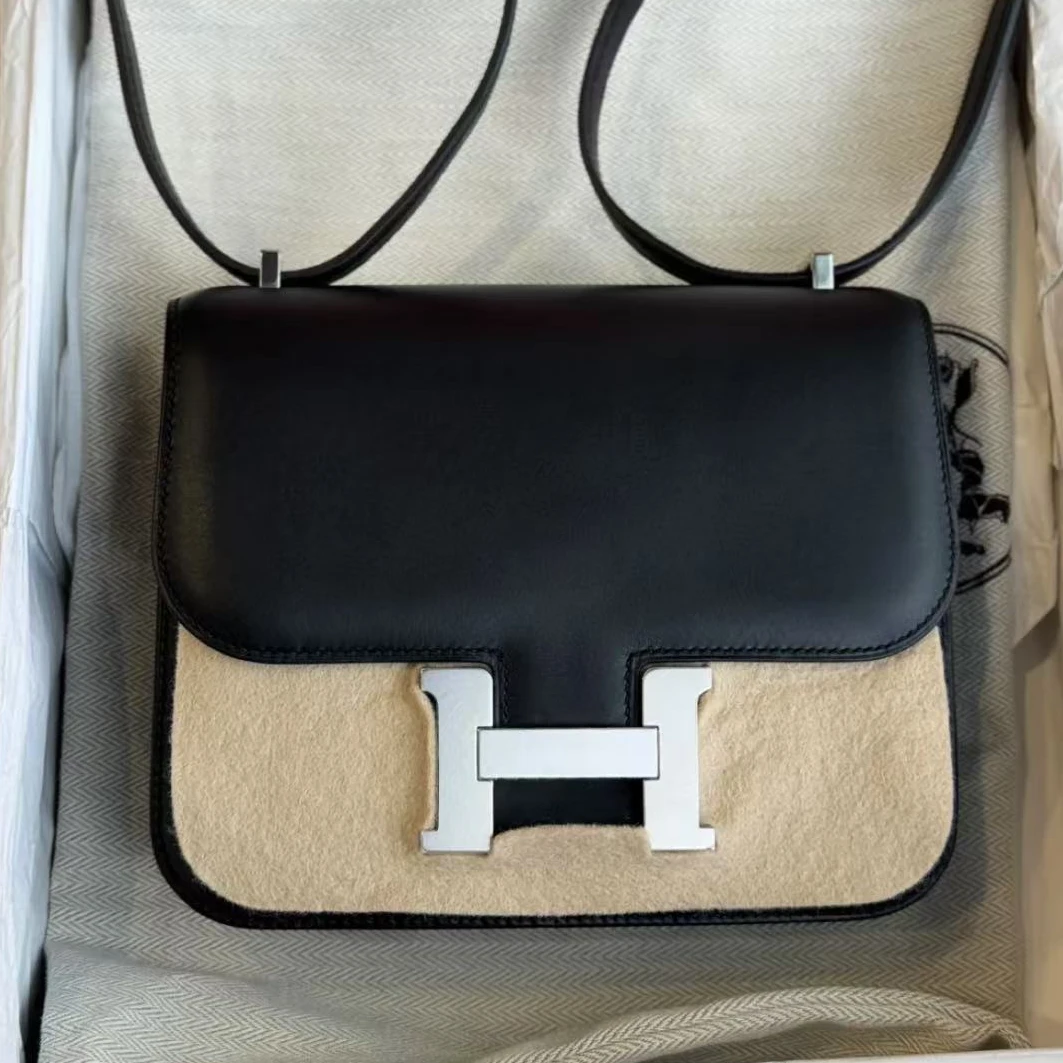 99新 Hermes/爱马仕 【小池专属】康康19 黑银 S皮 C刻