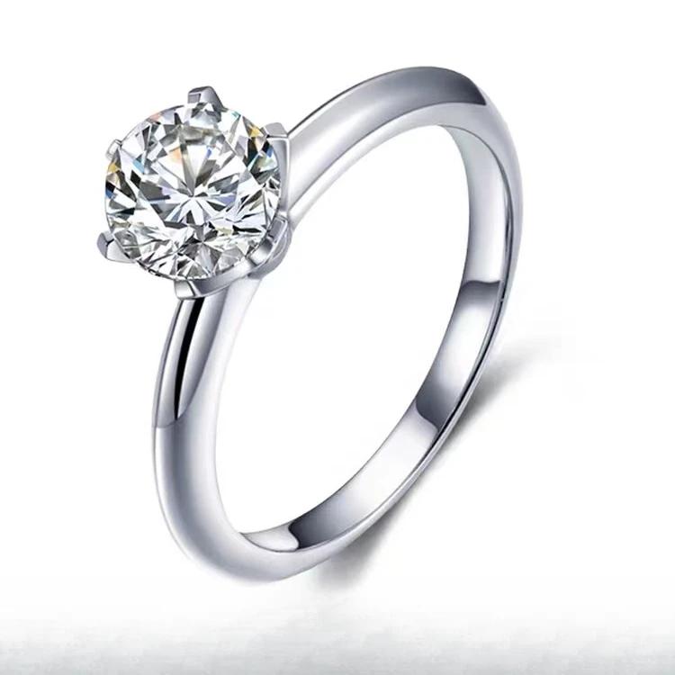 mingheng/名亨  莫桑石钻戒小众设计圈六爪D色R363