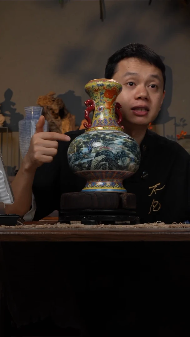 摆件WN问泥景德镇陶瓷花瓶摆件