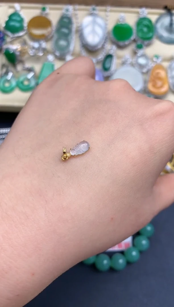 颈饰18K金镶嵌翡翠164-中国好珍宝