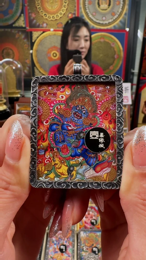 【闪购商品】吊坠壹善缘城手绘唐卡黑c铜壳