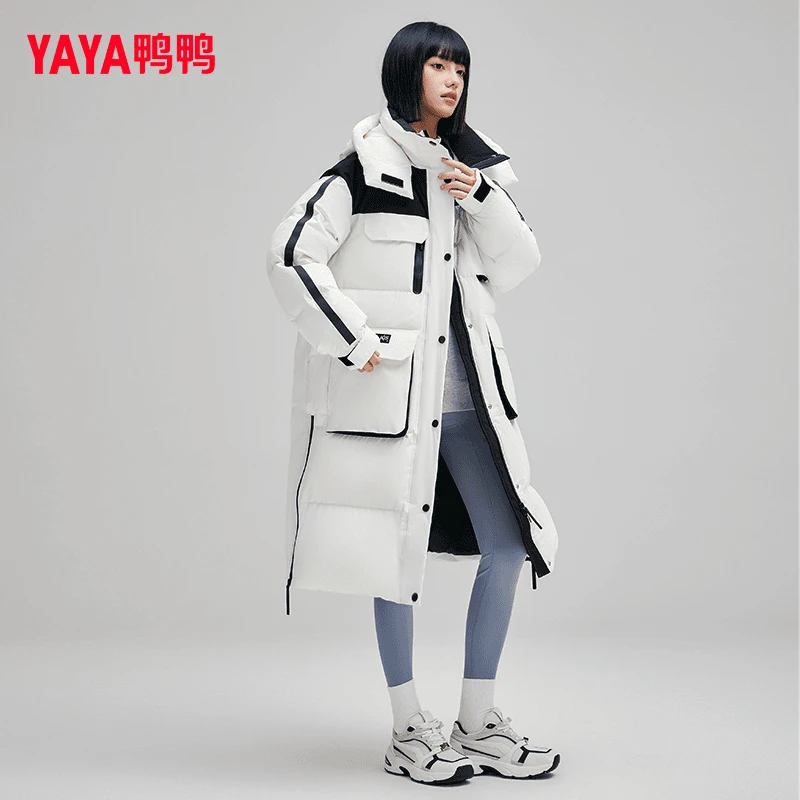 YAYA/鸭鸭冬羽绒服男女长冰壳联名情侣YE3B624442H