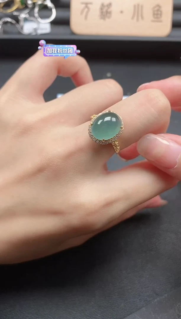 翡翠戒指银S925镶嵌51151