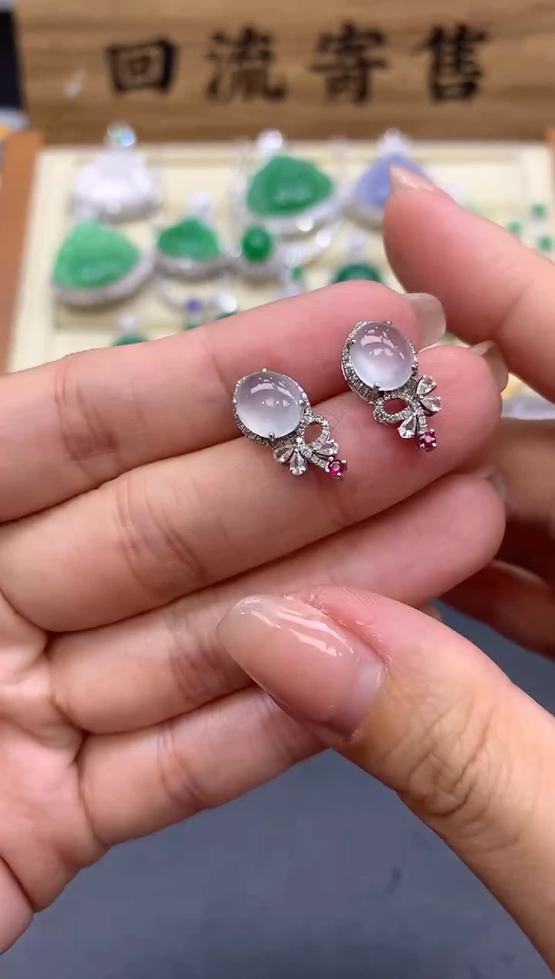 【闪购商品】翡翠耳饰18K金镶嵌397-中国好珍宝