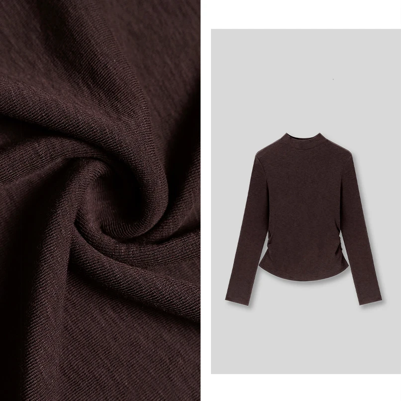 2025新款长袖修身气质洋气弹力春秋上衣打底衫女款