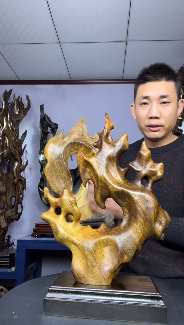 金丝楠木雕款T***7金丝楠木工艺品摆件
