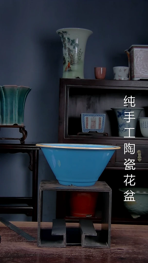 淮*景德镇陶瓷手工花盆