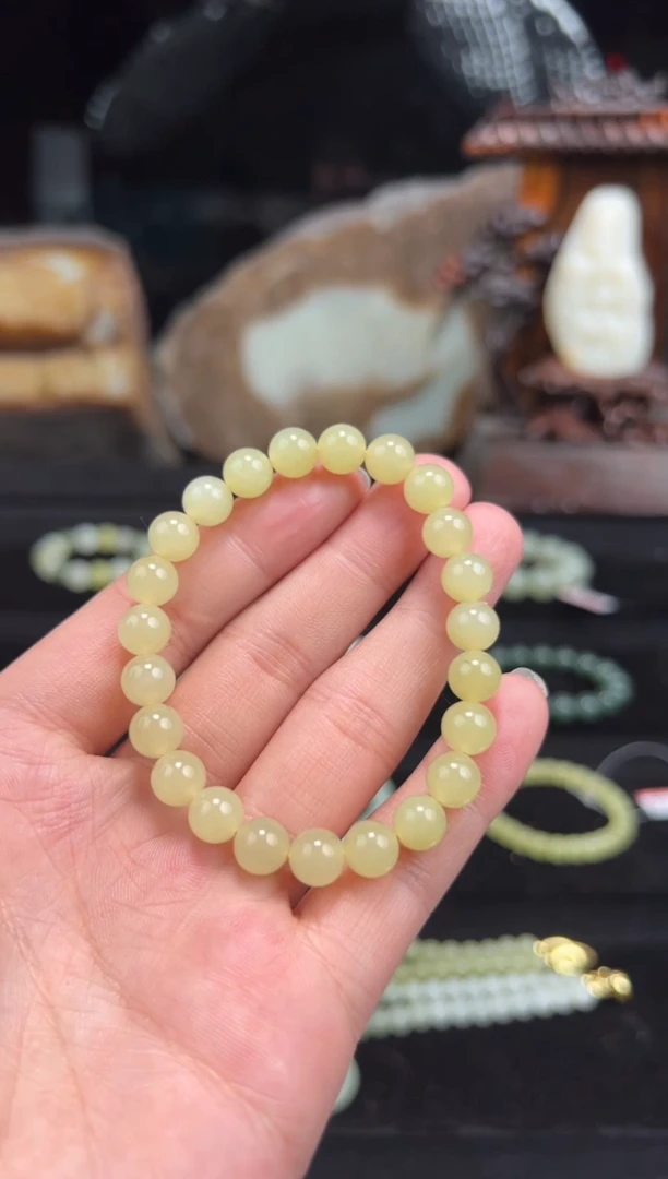 【闪购商品】和田玉手链未镶嵌黄口手串卡8
