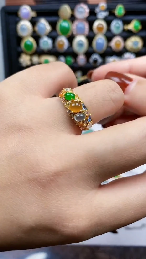 银S925镶嵌戒指翡翠192