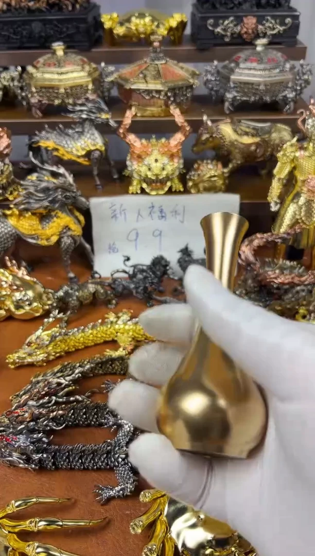 黄铜花瓶摆件大号