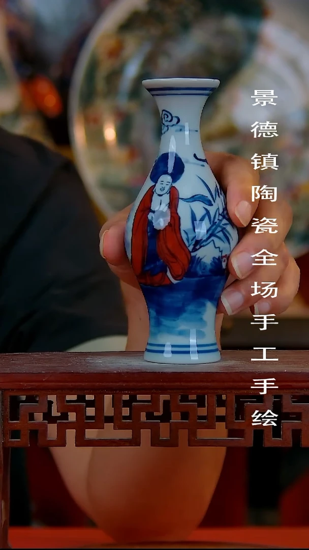 摆件手景德镇陶瓷 全场手工绘