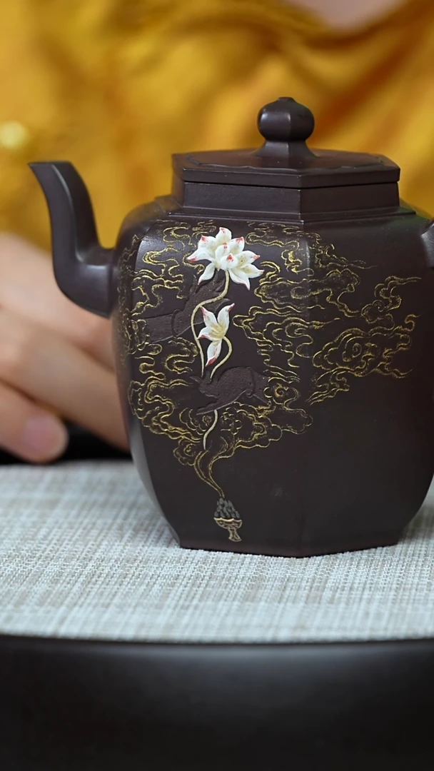 茶壶紫砂0705午直播耿浩云水禅心荷花彩绘高宫灯