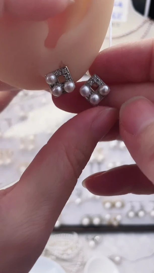 合金耳饰淡水珍珠37