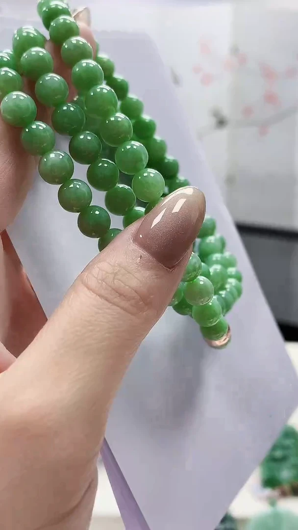 未镶嵌定制翡翠4852lr-毛货珠链40