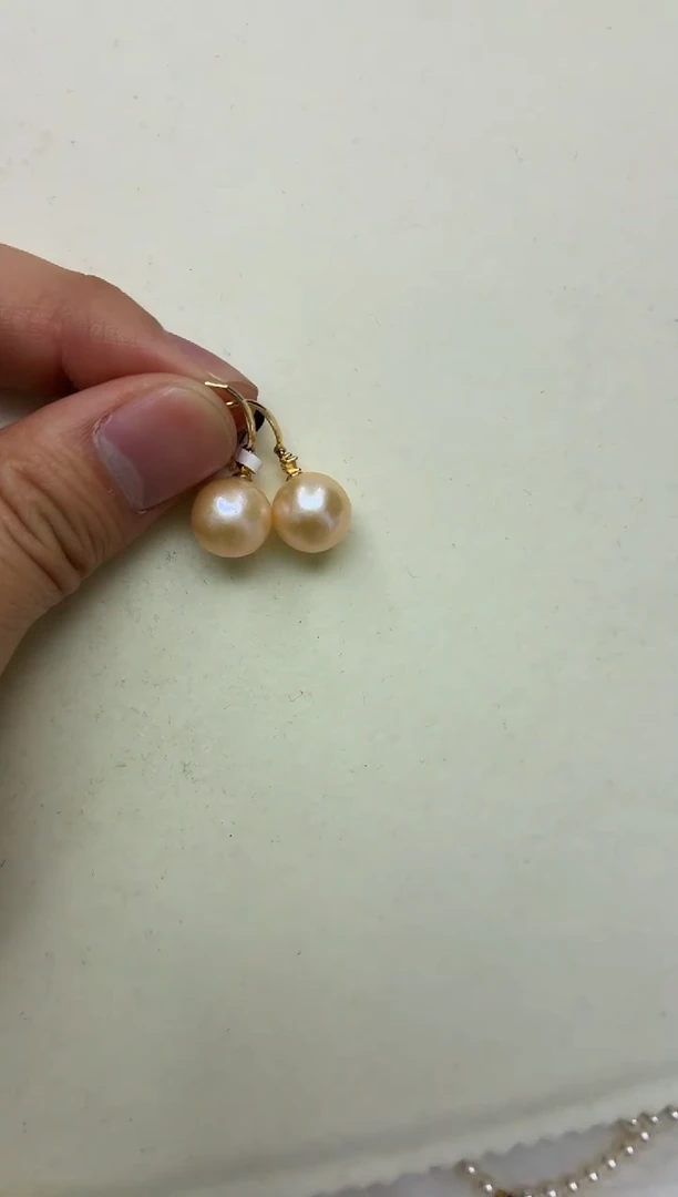 银S925镶嵌DA淡水珍珠耳饰 y1206