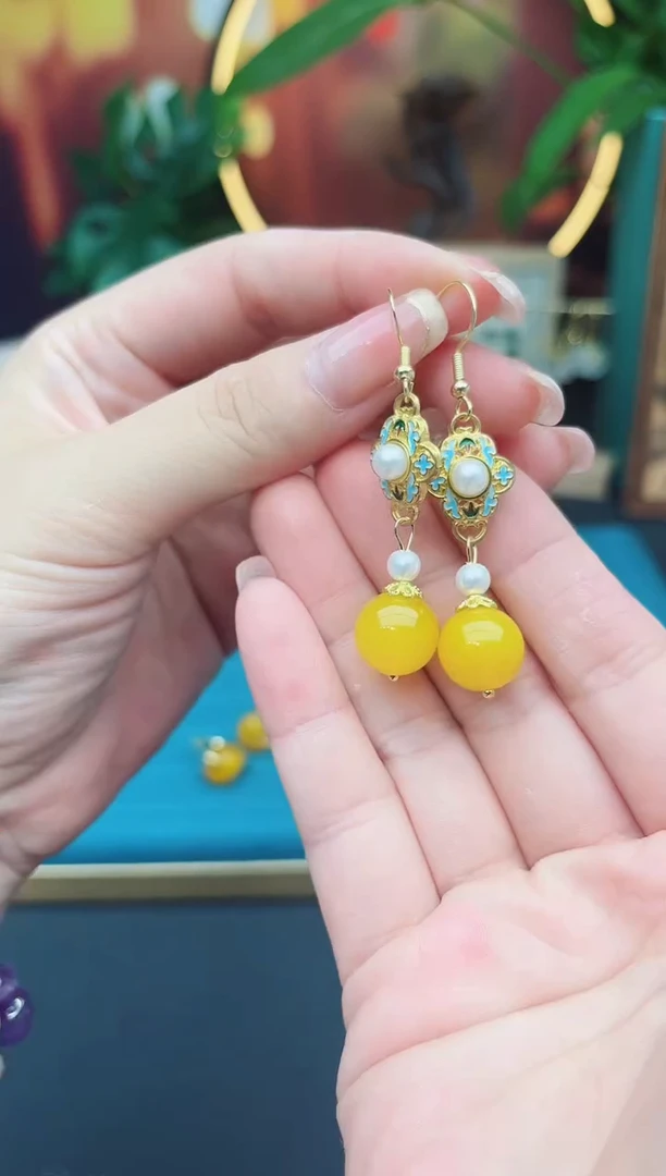 玛瑙/玉髓耳饰银S925镶嵌330000